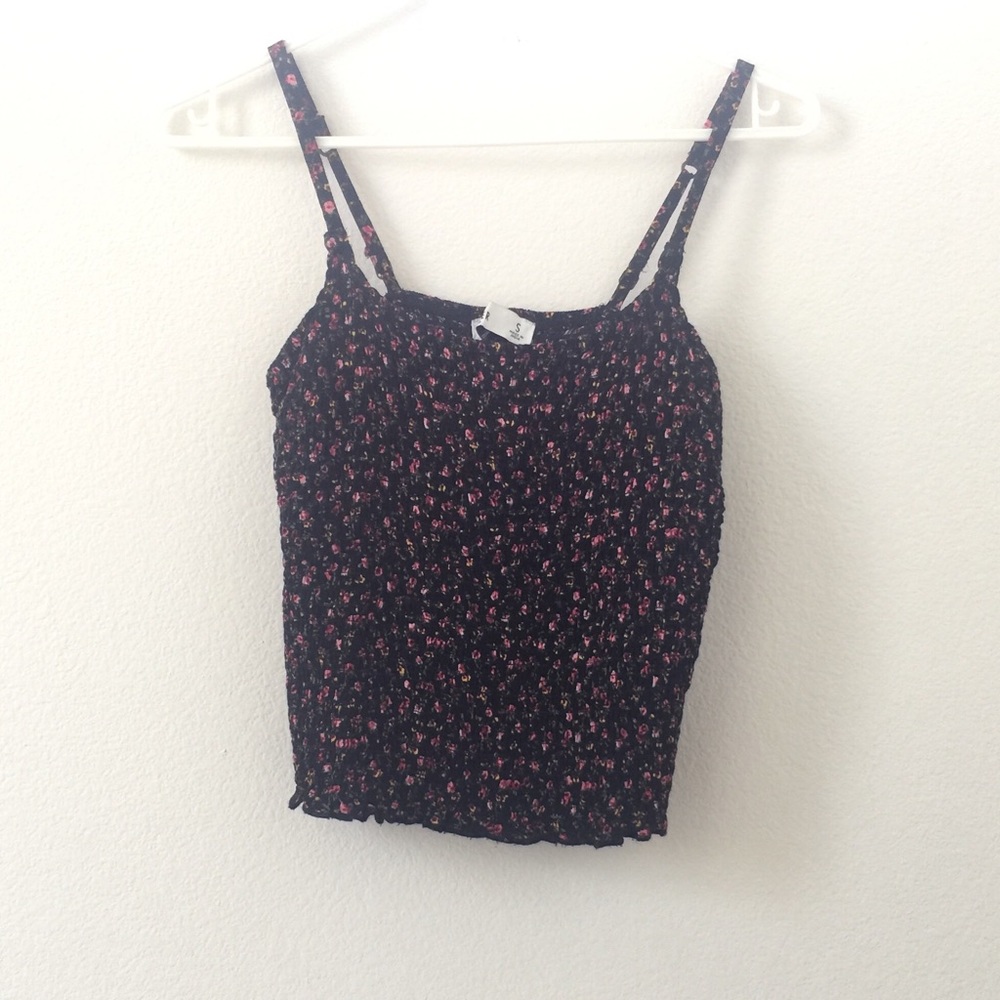 Hollister flower print crop tank top